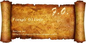 Fonyó Olivér névjegykártya