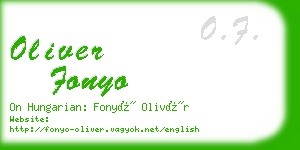oliver fonyo business card