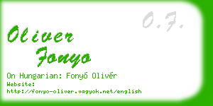 oliver fonyo business card